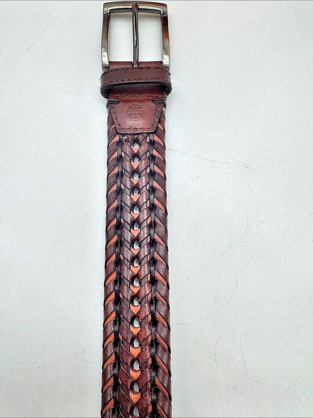 Johnston & Murphy Braided Leather Belt in Brown Size 34
